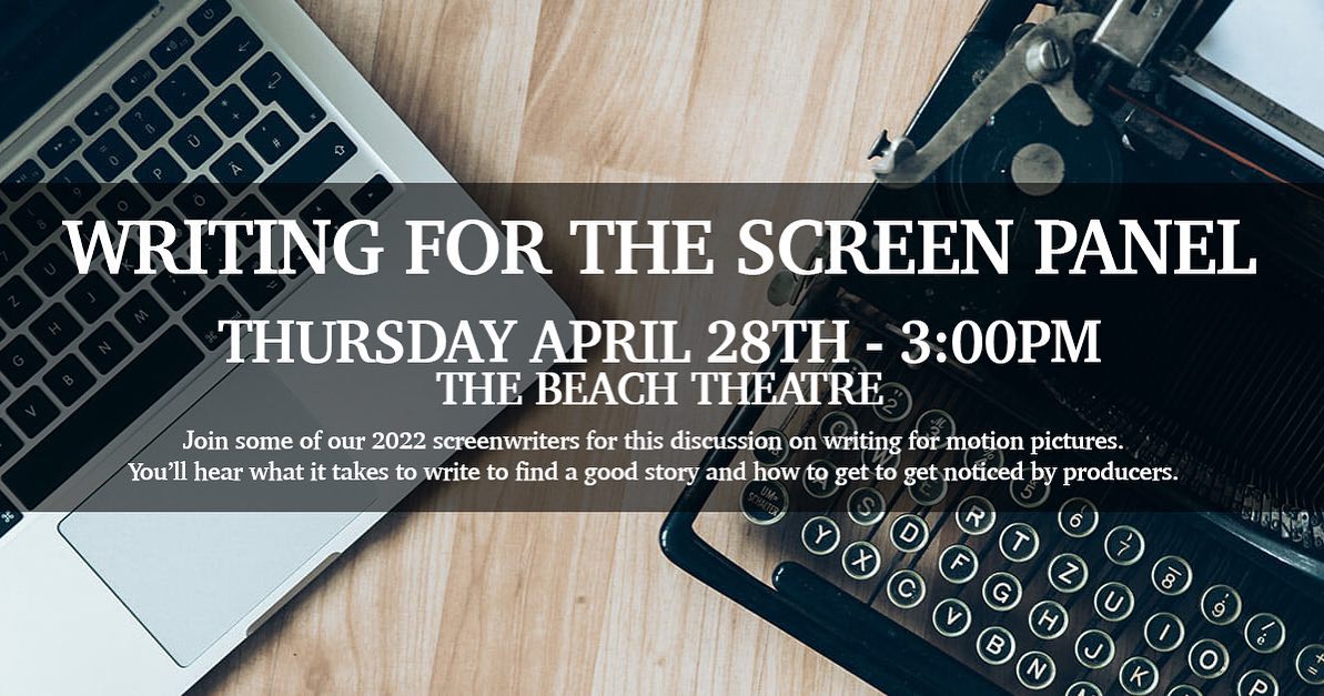 Hey y'all come to The Beach Theatre in Fort Myers. Movies and networking begins Tuesday and the party continues until the close of Sunday. I'm honored to be one of the speakers <a href="/Fmbifilmfest/">Fort Myers Beach International Film Festival</a> "Writing for the Screen" will take place on Thursday. Movies and beach walks, thereafter.