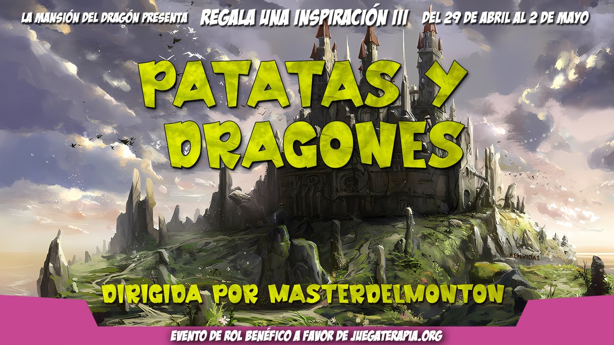 MansionDragon's tweet photo. Las patatas están buenas con todo y los dragones...los dragones también. Así que los dos juntos van a ser espectaculares.
@MasterDelMonton nos trae esta aventura que pinta divertidísima. Con las gradísimas @Ealerys @Christecas @pascuyrodri y @Aennor1
¡Domingo 1 a las 14:30! https://t.co/vDufgJDoD7