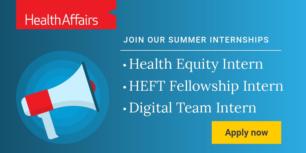 Health_Affairs's tweet image. Health Affairs is hiring summer #interns on our #equity &amp;amp; #digital teams! Are you or someone you know interested in interning w/ the nation’s leading journal of health policy? We are looking for dedicated students to fill 3 full-time, paid positions. 

healthaffairs.org/jobs