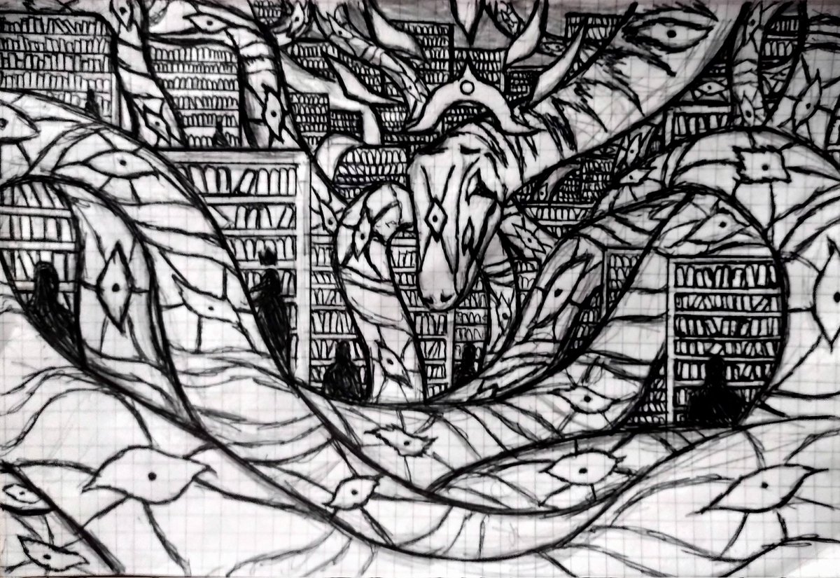 MikeABC8's tweet photo. God of Oblivion and The god of knowledge.
The first, anantashesha or scp-3000, The second, The Serpent, from the sepents hand and the wanderers library
#SCP #SCPFoundation #scp3000 #wandererslibrary #fanart #art https://t.co/mBywoyixgY