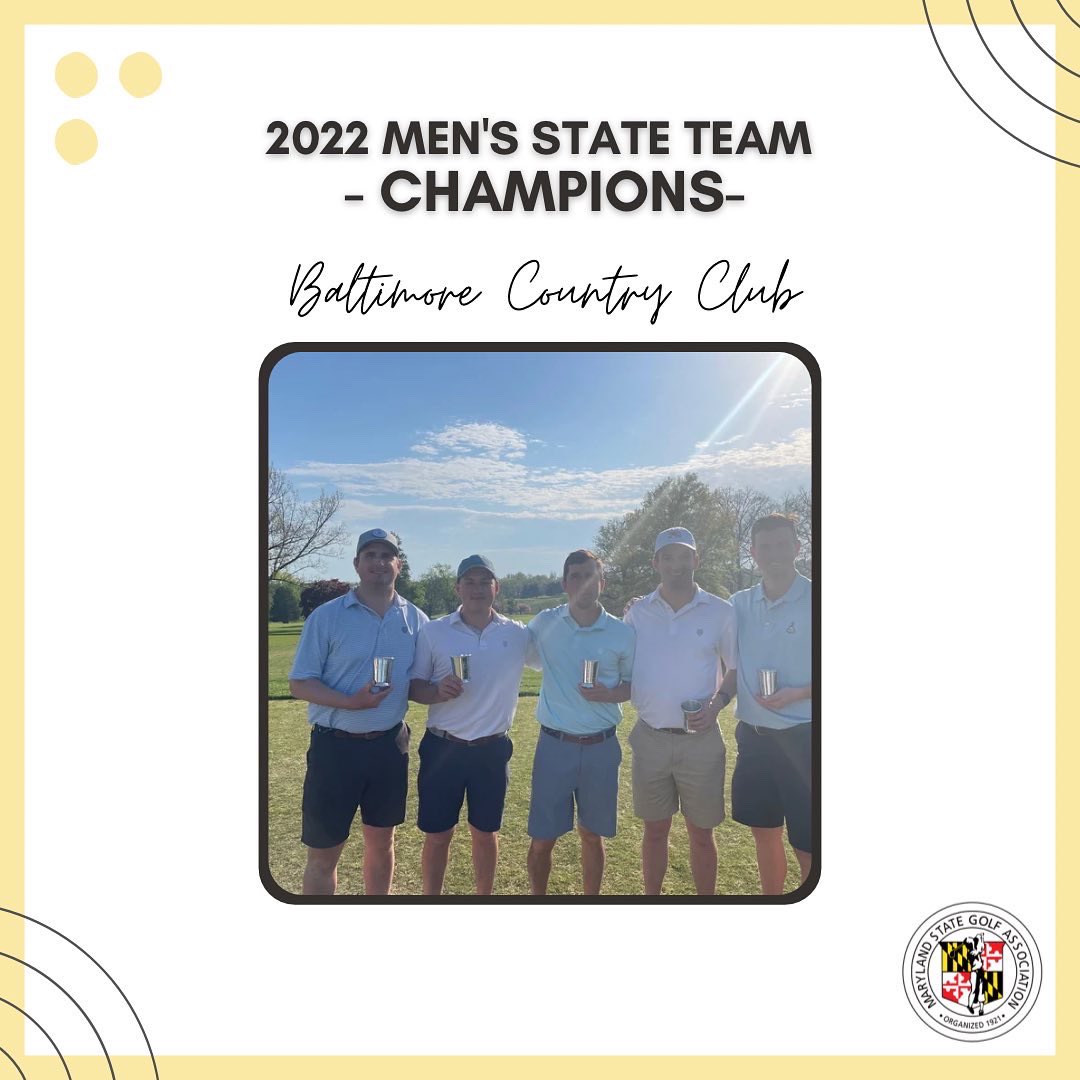 🏆 Baltimore Country Club has won the 2022 Men’s State Team Championship!

They defeated Argyle Country Club 13.5-4.5 

The MSGA would like to thank all clubs that participated in this year’s championship!