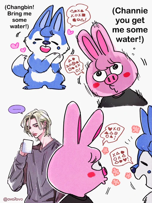 🌸🐷🐰🗯🐺🗯🌸          🥟💬

#Straykidsfanart 