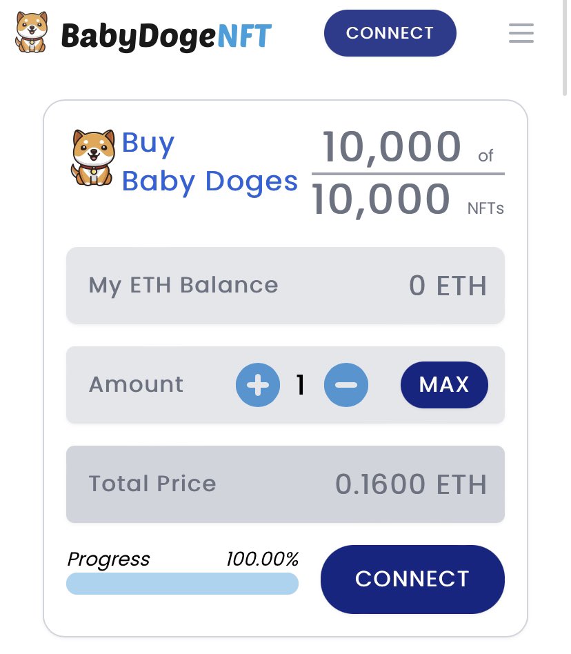 Let’s Goooo! 🔥

#BabyDogeNFT has sold out ! 

Amazing #BabyDogeArmy 

Can now only be purchased on @OpenSea 

opensea.io/collection/bab…

Update coming soon 🤫