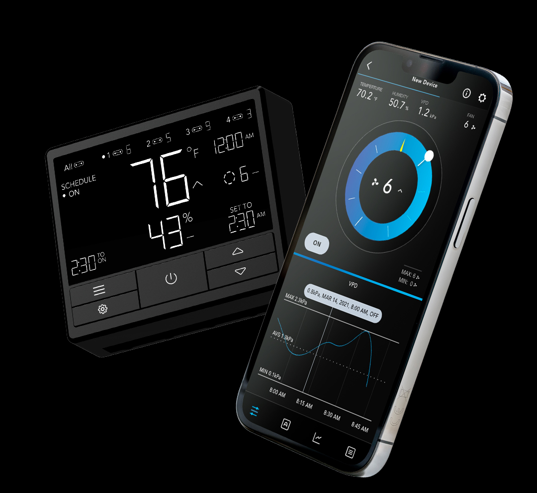 AcInfinityInc's tweet photo. Connect up to four devices to provide each with shared or independent programming. Go beyond basic on/off triggering by setting dynamic programs that adjust fan speed and light intensity in response to changing temperature and humidity. 
#growroom #growtent #growathome https://t.co/4oPqK1Y86h