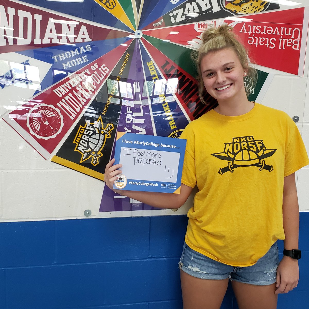 risingsun_hs's tweet photo. RSHS Seniors Shealyn Bell, Taylor Carrigan, and Halle Shorten show why they love the Early College Program at Rising Sun.  #EarlyCollegeWeek ⁦@CELLuindy
⁩#rise_up https://t.co/kA1qoIKtEP