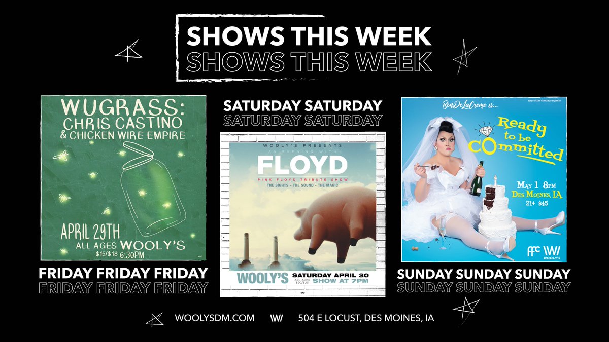 Woolysdm's tweet photo. See a show this weekend at Wooly's! ✨ https://t.co/DZF0lf9LLB