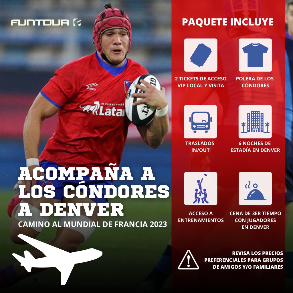 𝐀𝐜𝐨𝐦𝐩𝐚𝐧̃𝐞𝐦𝐨𝐬 𝐚 𝐋𝐨𝐬 𝐂𝐨́𝐧𝐝𝐨𝐫𝐞𝐬 𝐟𝐫𝐞𝐧𝐭𝐞 𝐚𝐥 𝐬𝐞𝐥𝐞𝐜𝐜𝐢𝐨𝐧𝐚𝐝𝐨 𝐝𝐞 𝗨𝗦𝗔, 𝐝𝐨𝐧𝐝𝐞 𝐬𝐞 𝐣𝐮𝐠𝐚𝐫𝐚́𝐧 𝐞𝐥 𝐚𝐜𝐜𝐞𝐬𝐨 𝐚𝐥 𝐌𝐮𝐧𝐝𝐢𝐚𝐥 𝐝𝐞 𝐑𝐮𝐠𝐛𝐲 𝐝𝐞 𝐅𝐫𝐚𝐧𝐜𝐢𝐚 𝟐𝟎𝟐𝟑.
contacto@funtour.cl