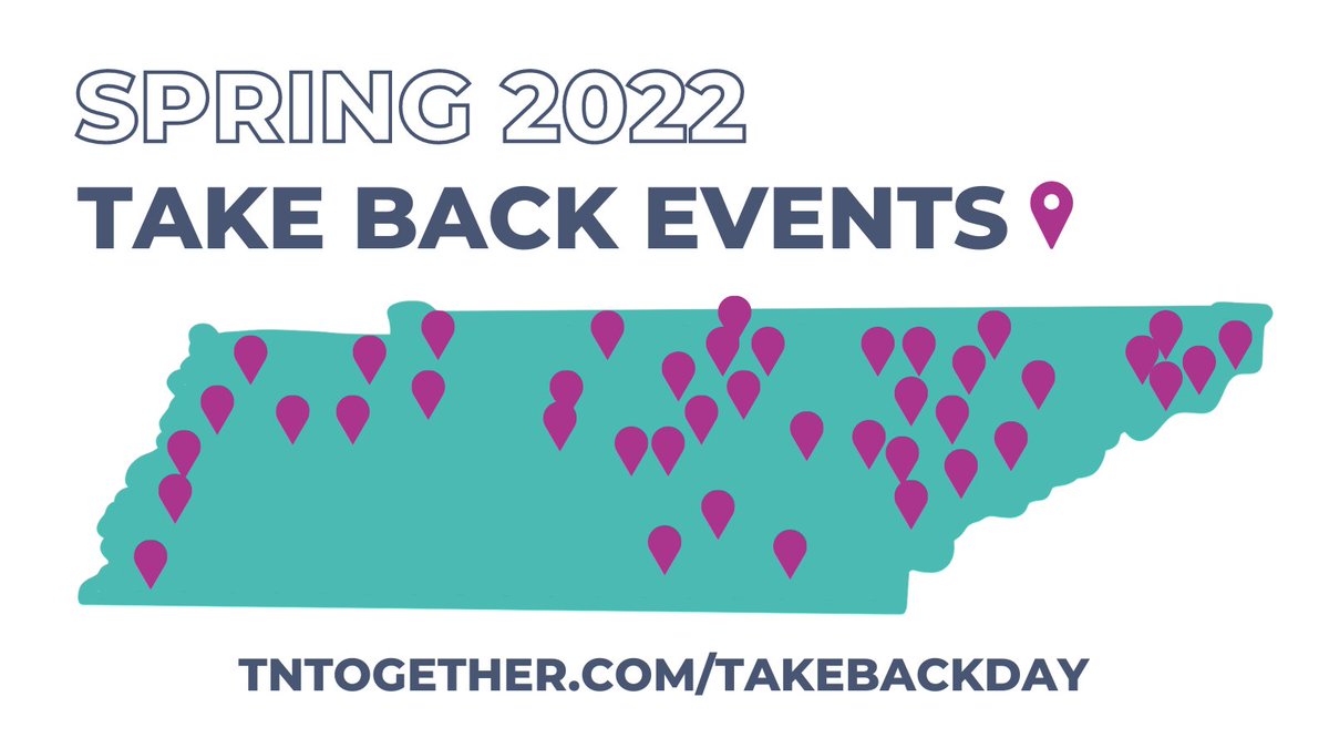 TnTogether's tweet photo. Which event will you be at on Saturday? π€
Looking for a Take Back event near you? Check out over 60 events in 42 counties on π https://t.co/KbfjYLzvm8
#TNTakeBack #TakeBackDay https://t.co/ll6cONMlRW
