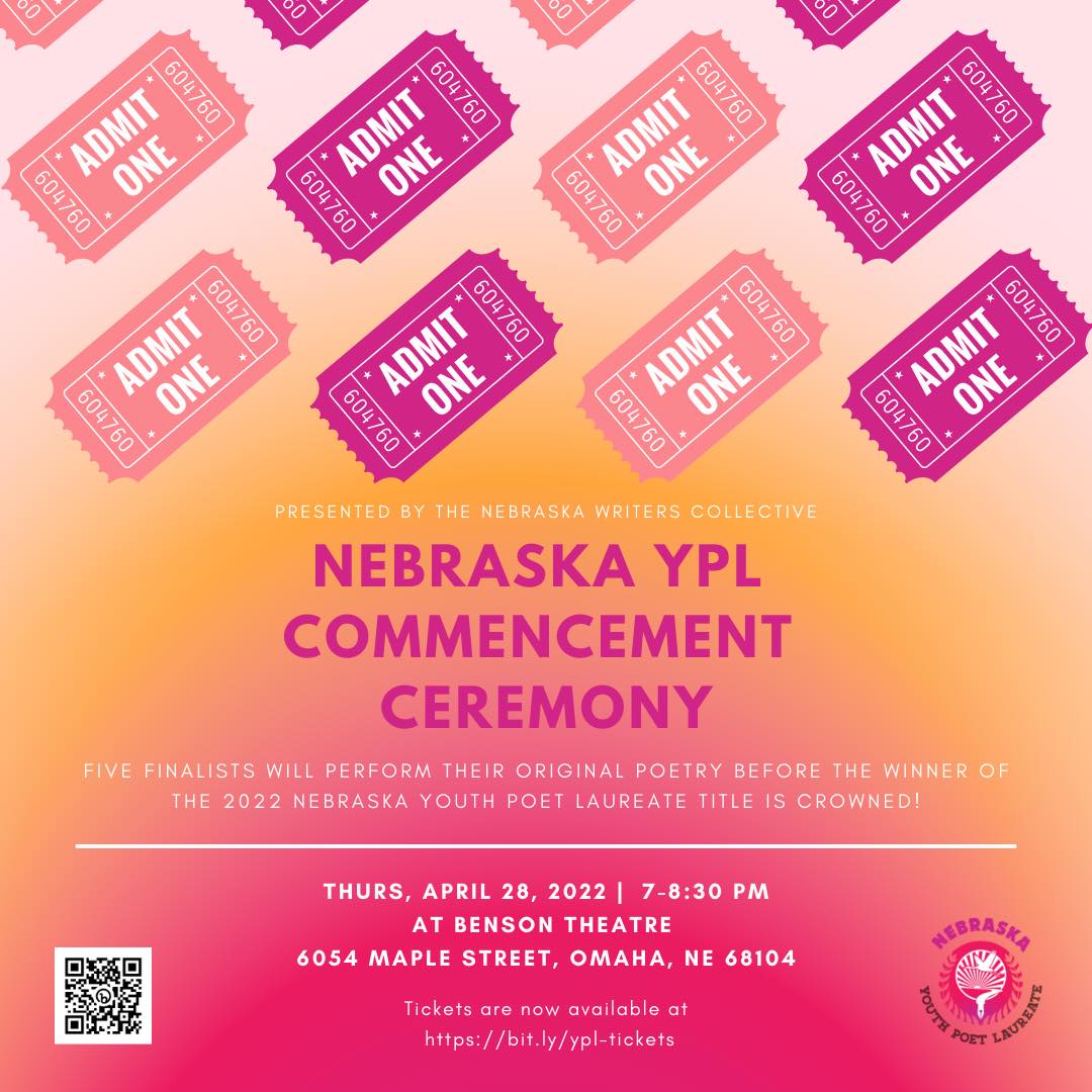 We look forward to these young poets gracing our stage! Welcome Nebraska Writers Collective Youth Poet Laureate Commencement Ceremony! Thursday at 7pm! eventbrite.com/e/2022-nebrask…