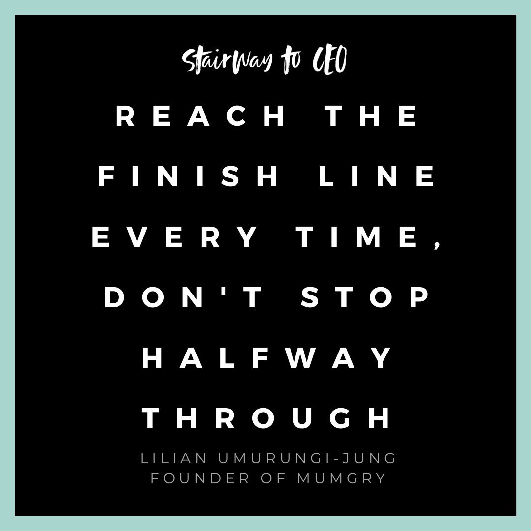 ⚡️COMING TOMORROW⚡️ A new episode with Lilian Umurungi-Jung, Founder of Mumgry!
→ stairwaytoceo.com/episodes 

We chat about:
The importance of reaching the finish line every time, why you should start cheap then build up, and advice on how to build a brand without funding!