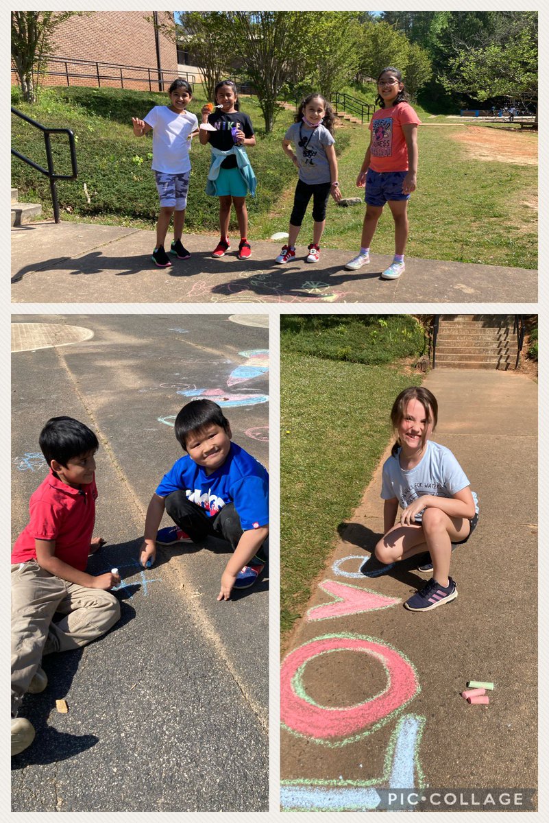 SheriMcmann's tweet photo. “C” is for Chalk! #DolvINcredible students enjoyed drawing with chalk on this sunny day! ☀️🌈#abccountdown #rainbowofpossibilities @DolvinES https://t.co/ywYKvROqS0