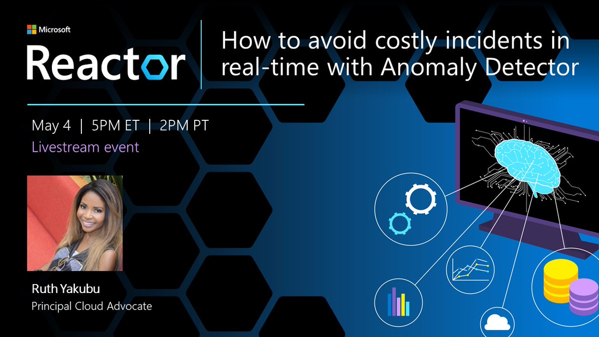 MSFTReactor's tweet image. Being able to foresee problems before they occur is awesome🎉

@ruthieyakubu will be sharing demos on how to avoid failures or costly incidents using #AI #AnomalyDetector. 

⚠️ detect anomalies in real-time

📅May 4th @ 5pm EST - msft.it/6010wCo4i

#IoT #mslearn