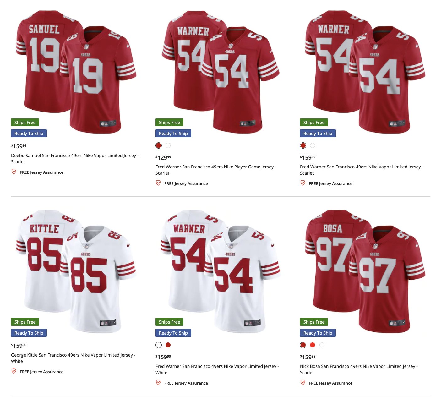 49ers vapor limited jersey