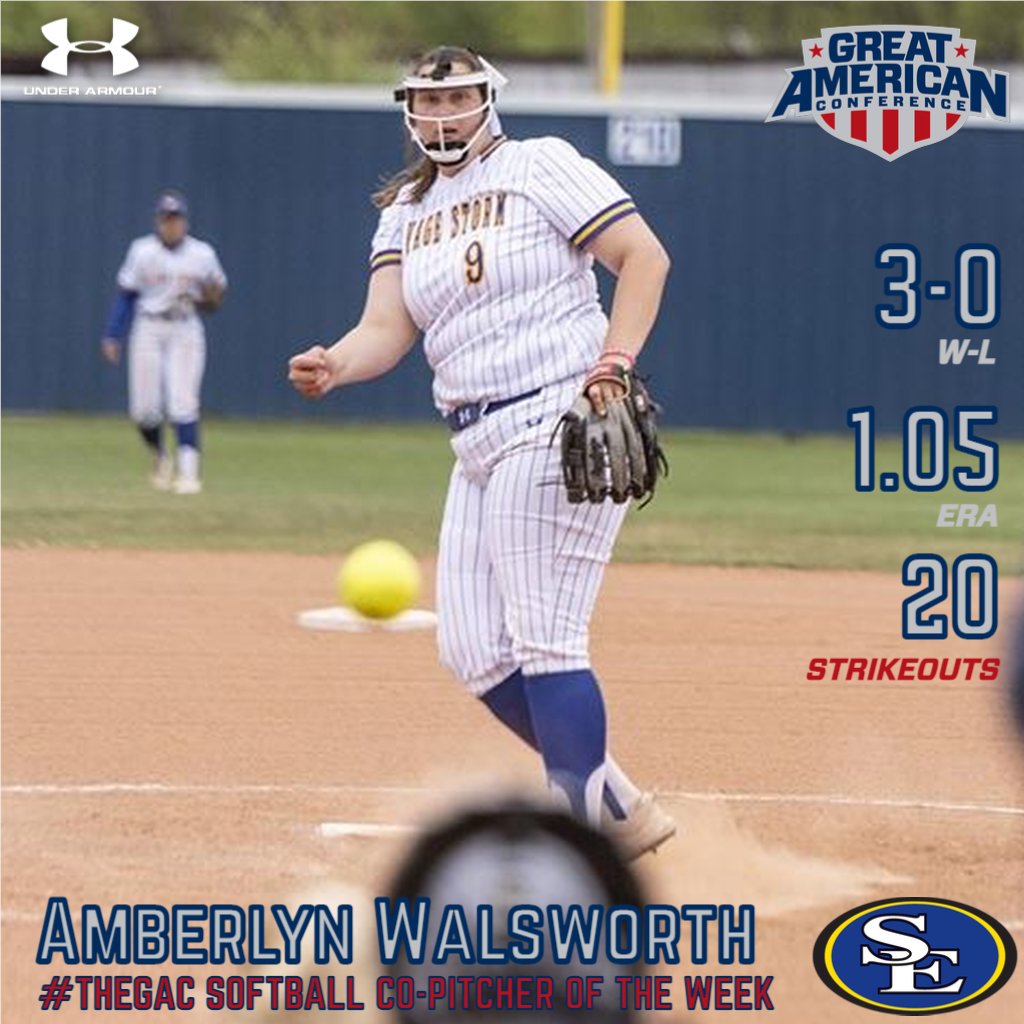 #theGAC 🥎 Week 12 Awards: Player - Sammie Greene, OF, Oklahoma Baptist; Co-Pitcher - Kayleigh Jones, RHP, Oklahoma Baptist &amp; Amberlyn Walsworth, RHP, Southeastern Oklahoma State