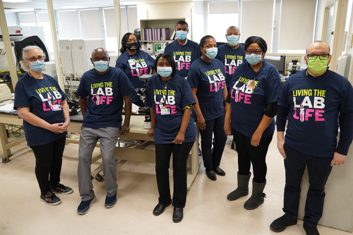 NYCHealthSystem's tweet photo. It's Medical Laboratory Professionals Week! We send a huge shoutout to our lab workers for their amazing work related to #COVID19vaccines. Here's an awesome group from NYC Health + Hospitals/Harlem!
#WeAreHarlem
#LabProsWeek https://t.co/WHR8rcSbGf