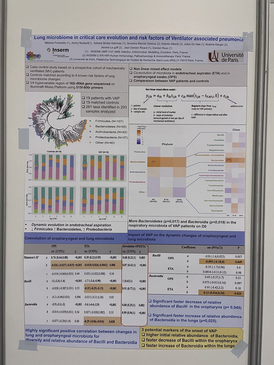 MelFroMDPhD's tweet photo. @ECCMID 32th congress #microbiome #lungmucrobiome #VAP #illumina #NGS #sequencing @Bridier_Nahmias @IAME_Center https://t.co/u7dVno0HB6