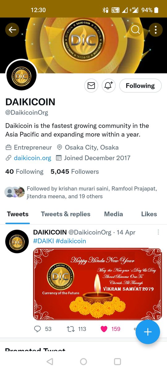 EntrepreneurMV1's tweet photo. @DaikicoinOrg 
#daikicoin 
#DIC
#EBT_WITH_DAIKICOIN
#KING_OF_BRIGHTNESS_DIC
#PK_MEENA_ENTREPRENEUR
#cryptocurrency 
#blockchaintechnology https://t.co/sMnCl1eyhX