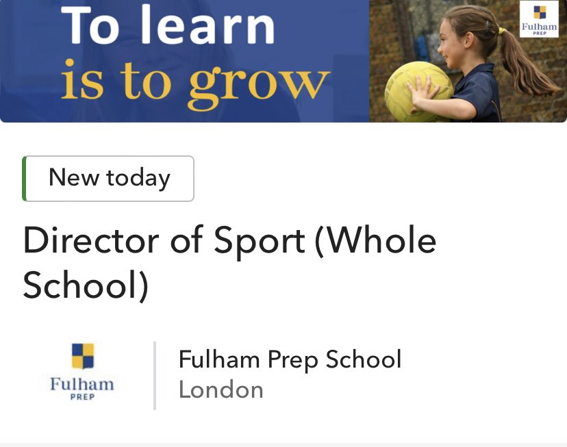 A great opportunity for an experienced or aspiring Director of Sport. Feel free to get in touch if you have any questions!