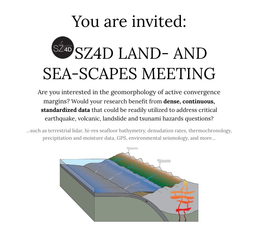 Hey folks! Sign up for this meeting to learn more about the <a href="/SZ4D1/">SZ4D</a> initiative and why it will be great for the science and geomorphology! Register here: ucsb.zoom.us/meeting/regist…