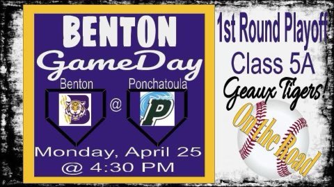BentonLATigers's tweet photo. Let’s do this! 1st pitch at 4:30 for our #BentonTigers vs Ponchatoula in rd 1 of the playoffs. Follow here for updates. Go Tigers! #bhsbaseball2022 https://t.co/kVGTnT8FqG