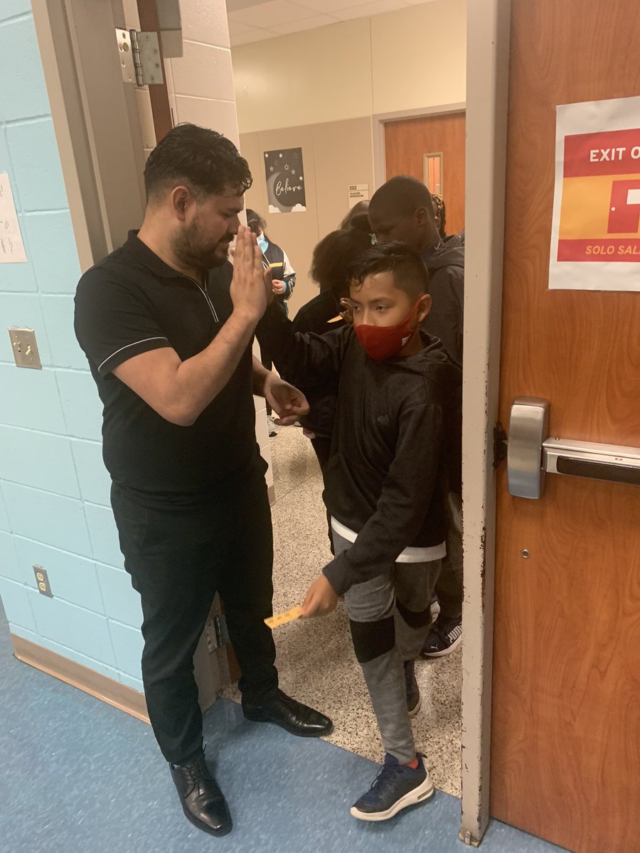ortizteach's tweet photo. Checking growth tickets at the door! Celebrating with a Takis social for all students that met the target goal last week on their daily exit tickets. #FalconChampions @MarcellaES_AISD @Sdseymore @EfrineRegino @WynneLaToya https://t.co/KStraihy95