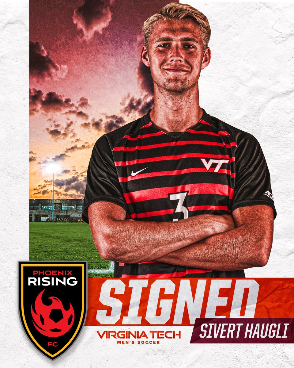 Virginia Tech Men’s Soccer (@hokiesmsoccer) on Twitter photo 𝗪𝗘 𝗦𝗘𝗘 𝗬𝗢𝗨, 3️⃣
<a href="/HaugliSivert/">Sivert Haugli</a> has joined two-time <a href="/USLChampionship/">USL Championship</a> Western Conference champions <a href="/PHXRisingFC/">Phoenix Rising FC</a> on loan.
#Hokies 🦃 𝗪𝗘 𝗦𝗘𝗘 𝗬𝗢𝗨, 3️⃣
<a href="/HaugliSivert/">Sivert Haugli</a> has joined two-time <a href="/USLChampionship/">USL Championship</a> Western Conference champions <a href="/PHXRisingFC/">Phoenix Rising FC</a> on loan.
#Hokies 🦃