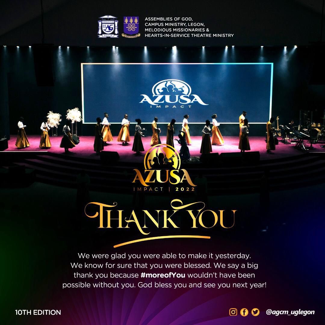 agcm_uglegon's tweet photo. We say thank you and God bless you!
We love you all❤️
#moreofYou
#AzusaImpact22 https://t.co/QPkcmYnef4