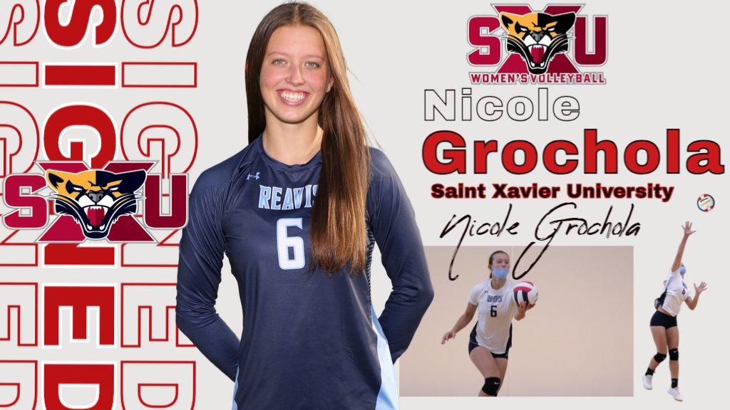 ReavisAthletics's tweet photo. Congrats to Senior Volleyball Player Nicole Grochola on signing a letter of intent with Saint Xavier University. Nicole helped the Rams to a 2nd place conference finish this past season. Nicole is a 3-Sport athlete at Reavis (Soccer &amp; Basketball)!  Good Luck Nicole #LETSGORAMS https://t.co/hdKOq031BU