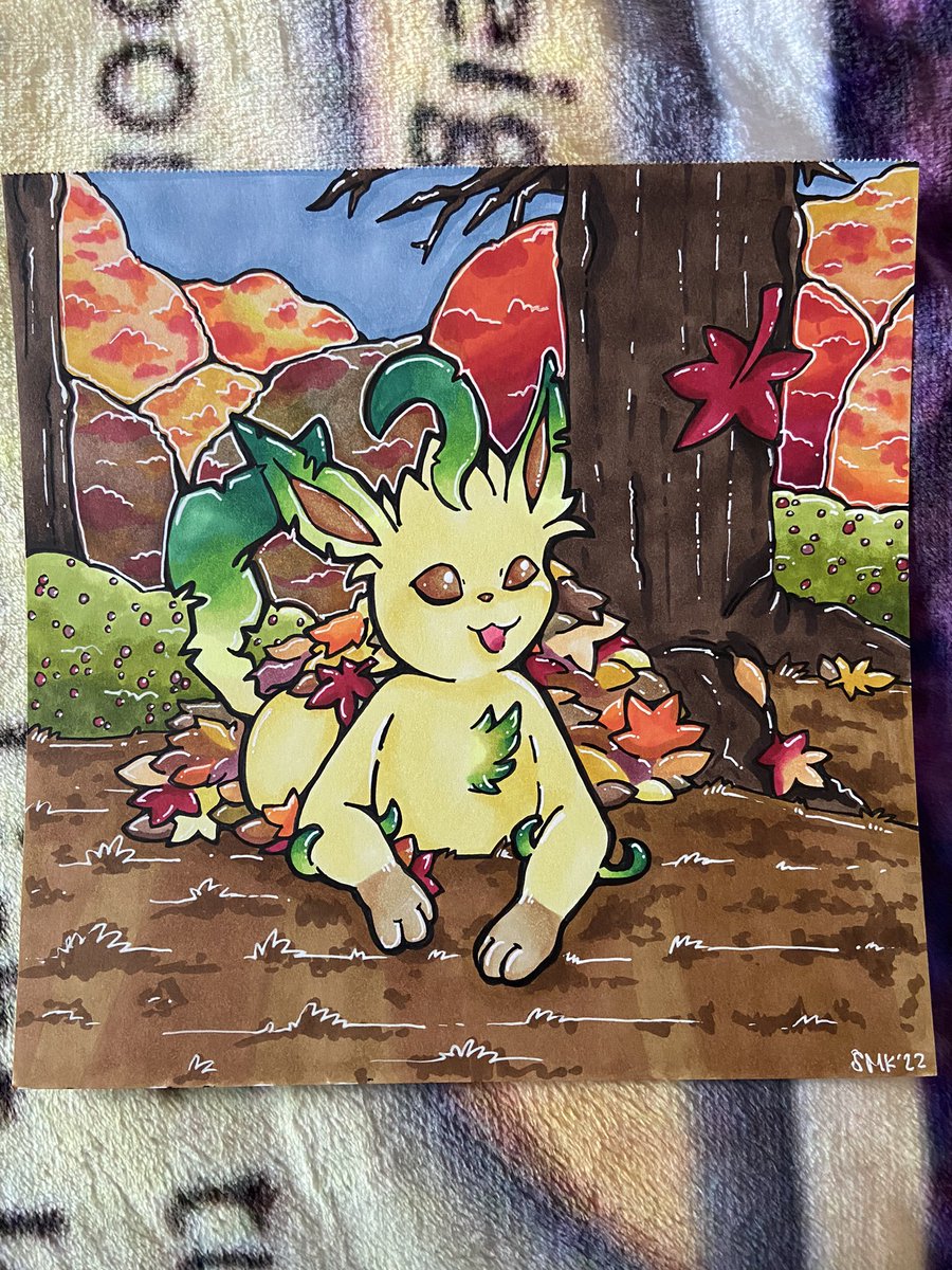 soymilkycat's tweet photo. #leafon art done!! @Pokemon #fallvibes https://t.co/ztCGjjQ63N
