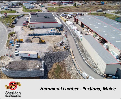 A wonderful aerial photo of the progress of the new <a href="/Hammond/">Jeff Hammond</a> Lumber Company in Portland, Maine. 

#sheridanconstruction #sheridan #construction #hammondlumber  #portlandmaine