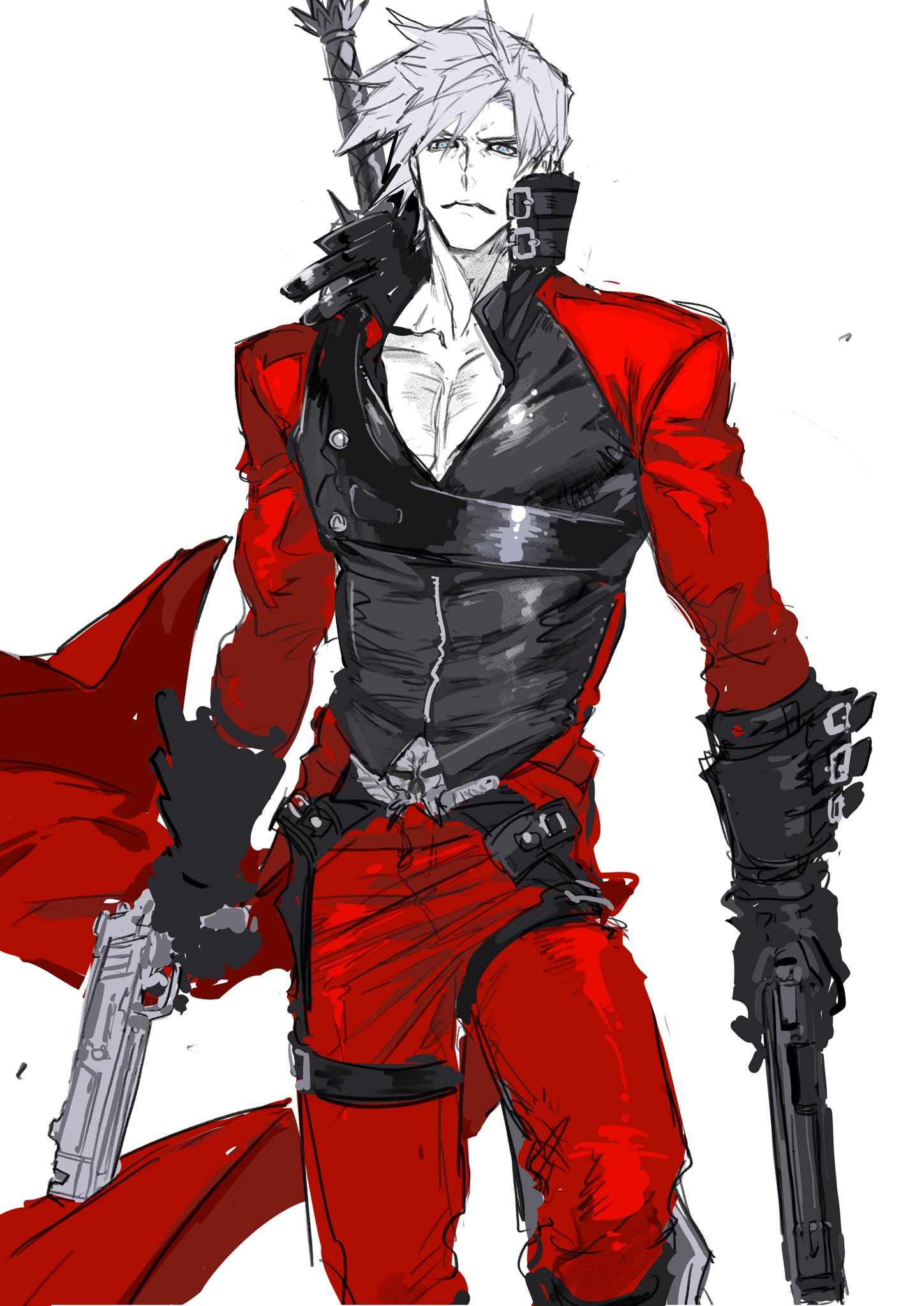 Dante 💥 It's Showtime! on X: Devil May Cry 2 concept art of Dante and his  Devil Triggers  / X