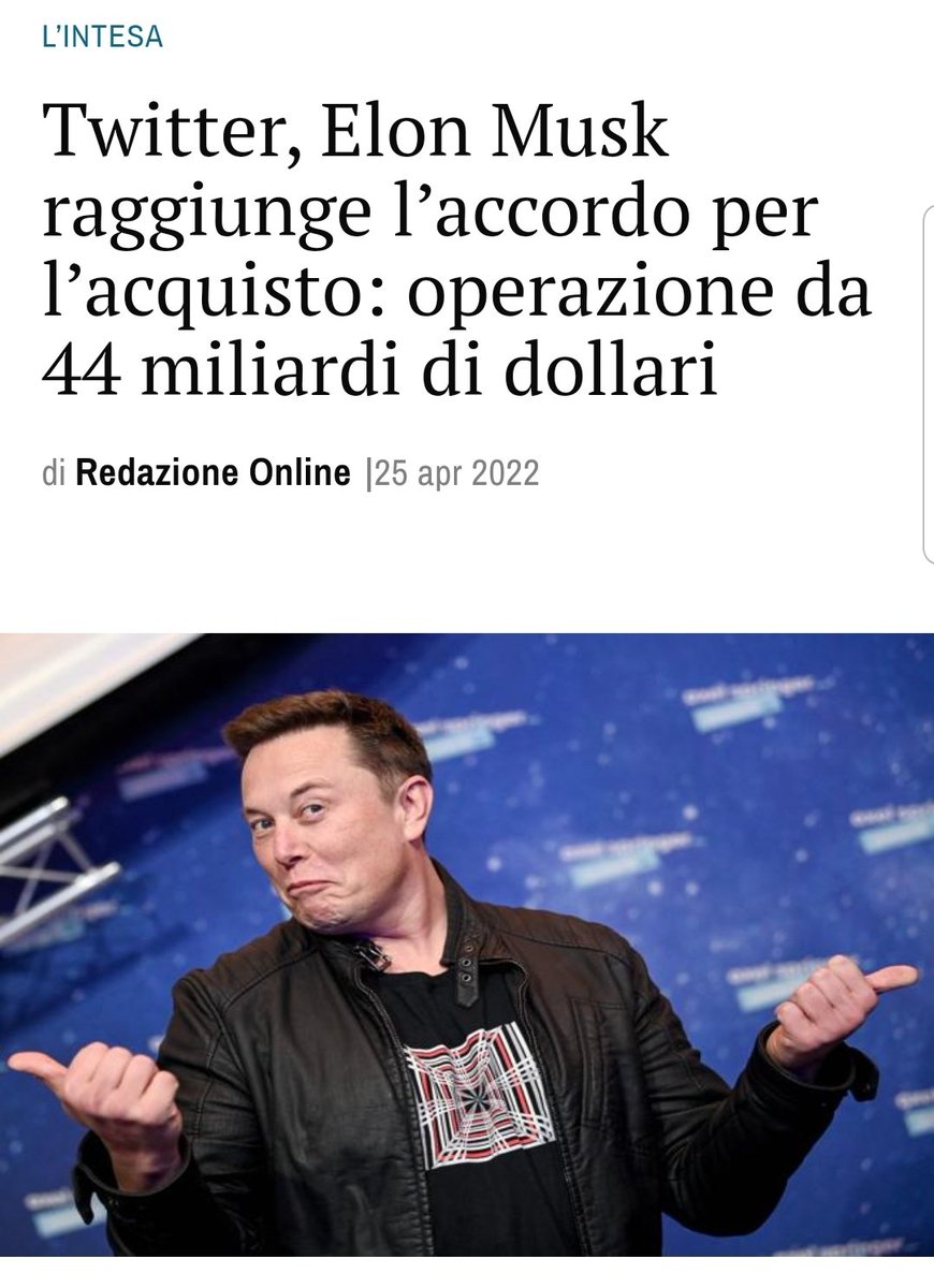 cryptoporto's tweet photo. E anche #twitter ora appartiene ad @elonmusk 
Speriamo che lo liberi almeno dall'ossessione del politicamente corretto... https://t.co/vLnOIT2wnw