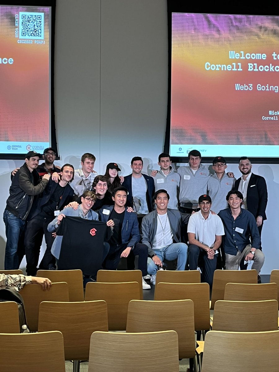 SU_Blockchain's tweet photo. Thank you, @CUBlockchain Blockchain, for organizing @cbc_2022 conference and bringing #web3 closer to the mainstream, #wagmi !

#nft #metaverse #cryptocurrency #blockchain #defi #decentralizedfinance #cornelluniversity https://t.co/wY9RfbzYEz