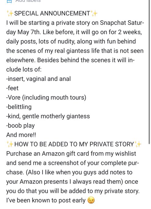 READ ME! https://t.co/8uL6rieiyX<a href="/tag/giantess"class="tags"><span>#giantess</span></a><a href="/tag/sizetwitter"class="tags"><span>#sizetwitter</span></a><a href="/tag/giantessgrowth"class="tags"><span>#giantessgrowth</span></a>