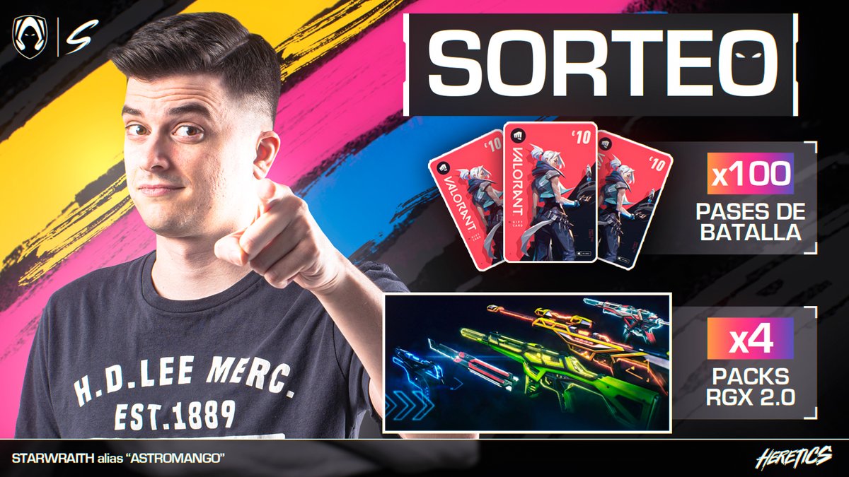 StarWraith (@starwraith) on Twitter photo 🚨 SORTEO ENORME 🚨
100 PASES DE BATALLA Y 4 PACKS RGX V2
Junto con <a href="/TeamHeretics/">Team Heretics</a> os traigo un SORTEACO para que empecéis el siguiente acto BIEN FUERTES 💪
🔁 RT y sigue los pasos en Gleam: gleam.io/URRLx/100-pase… 🚨 SORTEO ENORME 🚨
100 PASES DE BATALLA Y 4 PACKS RGX V2
Junto con <a href="/TeamHeretics/">Team Heretics</a> os traigo un SORTEACO para que empecéis el siguiente acto BIEN FUERTES 💪
🔁 RT y sigue los pasos en Gleam: gleam.io/URRLx/100-pase…