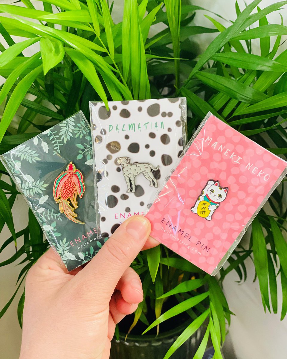Back open tomorrow &amp; we have loads of new stock!!! 🌿🐱🦜💖🐾

These enamel pins from <a href="/lydiameiying/">Lydia Meiying</a> are our absolute faves!!!

Open 10-6
Through til Saturday 💚💜💛
*
*
*
*
#shopindie #shopsmall #shoplocal #justacard #supportyourlocals #chestershopping #chester #cards