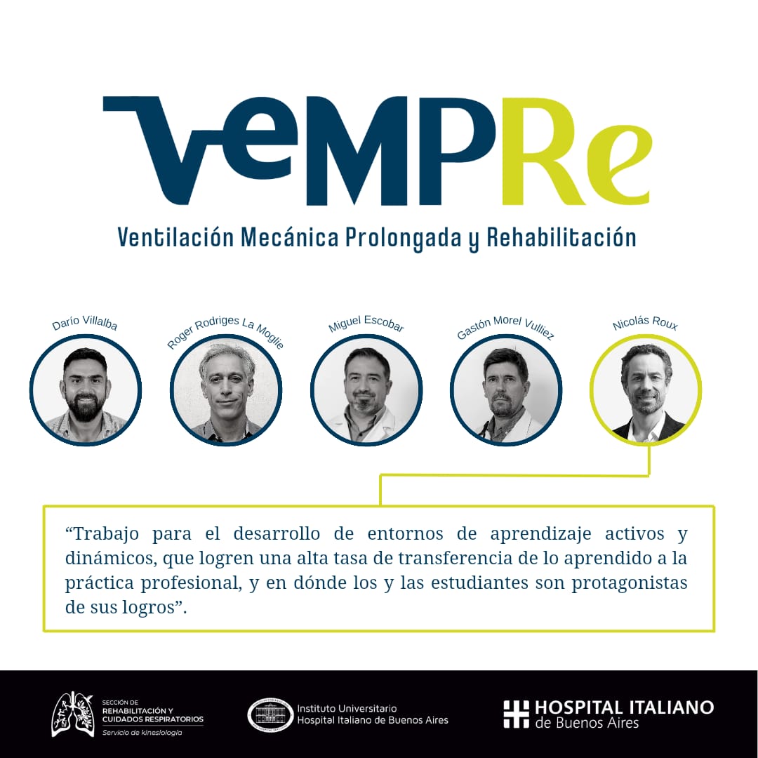 19 años atrás, los CR prolongados me dieron mi primera experiencia en gestión asistencial, científica y docente. El VeMPRe es el curso que siempre quise hacer, como alumno y cómo docente. Hoy me presento yo. 
¿+info? 👉🏻 forms.gle/LyeXVwoBxzvo59…
<a href="/kinerespihiba/">Kinesiologia Hospital Italiano</a> @IUHIBA