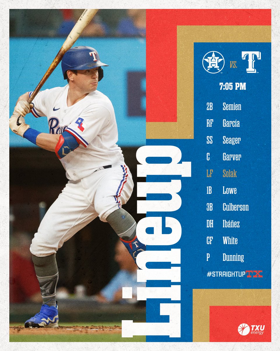 Rangers's tweet photo. It's a Texas throwdown, y'all. https://t.co/3Fh0jxseGc