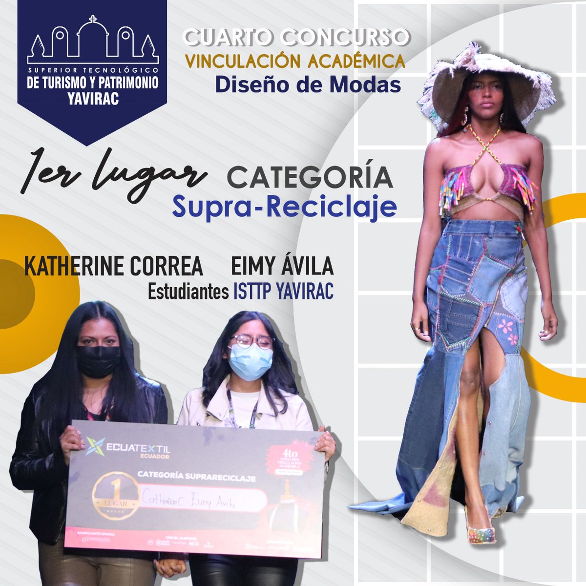 MarthaGaona15's tweet photo. #Ecuatextil #Yavirac #Moda #Diseño #ITSYavirac #Ganadoras https://t.co/2rY23XEsz3
