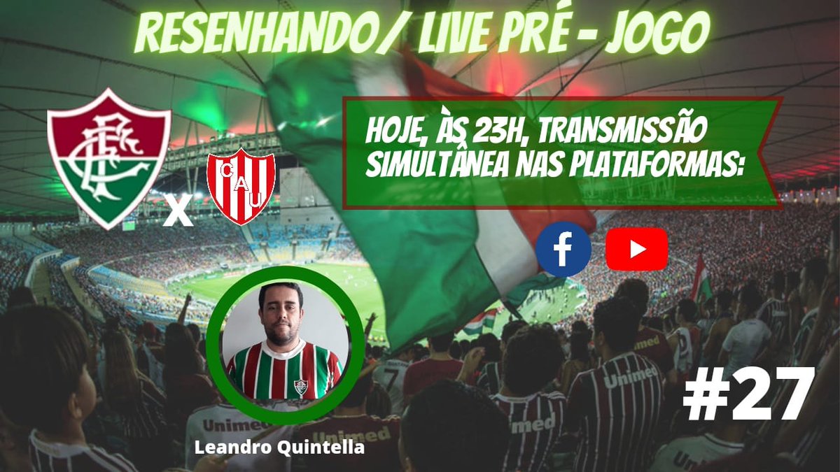 RTricolor1902's tweet photo. Amigos, hoje às 23h teremos o nosso pré-jogo. Muita informação de Fluminense e Union Santa Fé. Vem Resenhar!

St

https://t.co/UlQ7LTgzCo

#fluminensedemais 
#fluminense 
#fluminenseeternoamor🇮🇹 
#fluminenseforte 
#fluminenseteamaréminharaiz 
#somosfluminense https://t.co/kThT6BF9qM