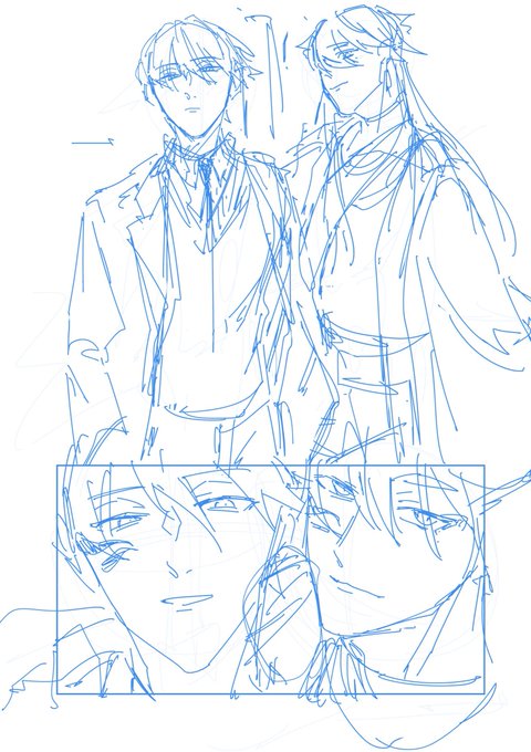 #絵ガク
ネタバレになるのでタグこっちに……
この下書きの割には がんばった(有能ブラシのおかげ) 