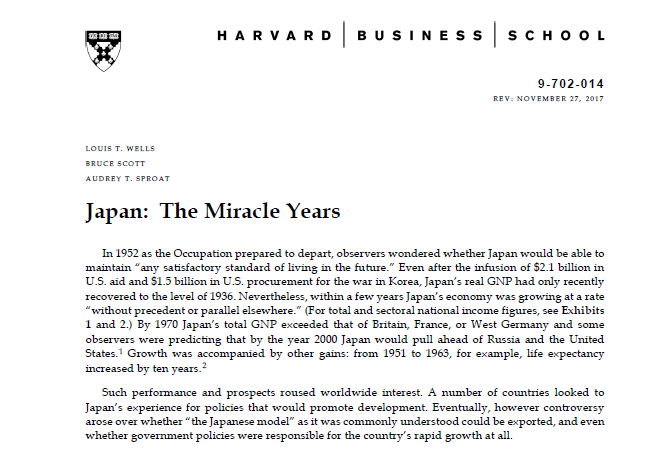 Tuck School At Dartmouth Mba Japan Club Official Growth Economicsという授業の最初のグループワーク お題は Japan The Miracle Years 日本の 高度経済成長 驚異的な円安が進み 日本の国力が問われる中で 経済史の奇跡とも呼ばれる高度経済成長の