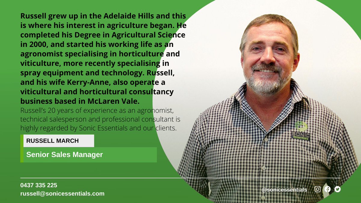 SonicEssentials's tweet photo. Meet the #sonicessentials team. Russell is our Sales Manager for Australia. Feel free to reach out to Russell for more product information. @RussellMarch2 https://t.co/YIiuVbMhPZ