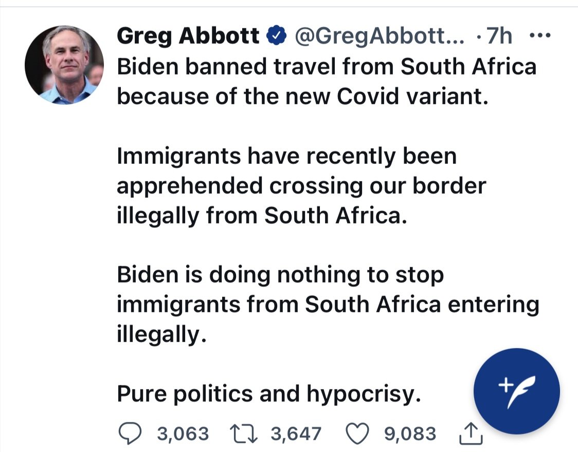 africanindex_'s tweet photo. @elonmusk don't listen to him, he doesn't even know if Texas is in North America or in Southern Africa.
Just bring it to Africa and we will find a village for Greg Abbahi-Cune (@GregAbbott_TX).
Say #Notoracism, #FailedGeography and YES to #FreedomOfSpeech https://t.co/alTzjMAgFw