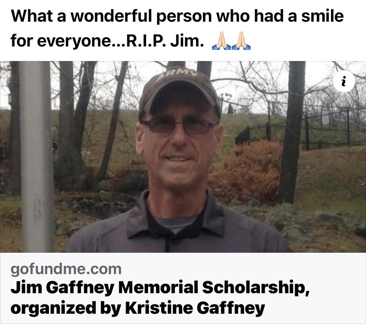 IHHS_ATHLETICS's tweet photo. Our condolences to the Gaffney family. A true Brave! https://t.co/wwO9ehi2IA