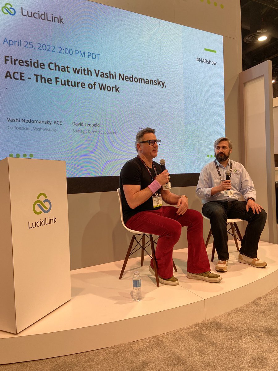The legend <a href="/vashikoo/">Vashi Nedomansky, ACE</a>, editorial consultant for DEADPOOL &amp; House of Cards, is on LucidLink’s stage right now! We are going to talk about the future of work. Come by our booth in the North Hall of watch live at lucidlink.com/nab 

#nab #nabshow #video #collaboration <a href="/NABShow/">NAB Show</a>