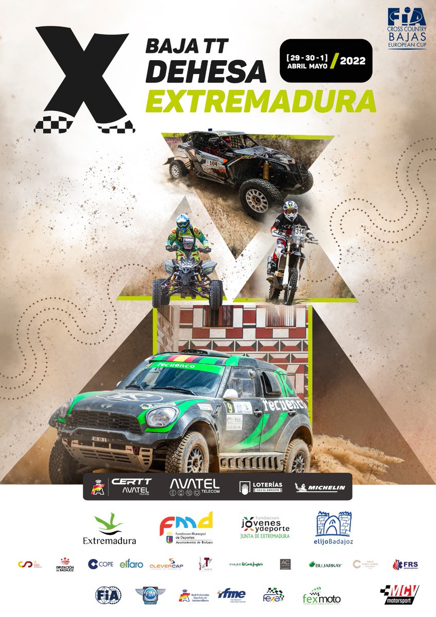 CampeonatoTT's tweet photo. 🚙 Lista de inscritos oficial @BajaExtremadura ya disponible en https://t.co/mf3xFjJceF https://t.co/t6TKUqp355
