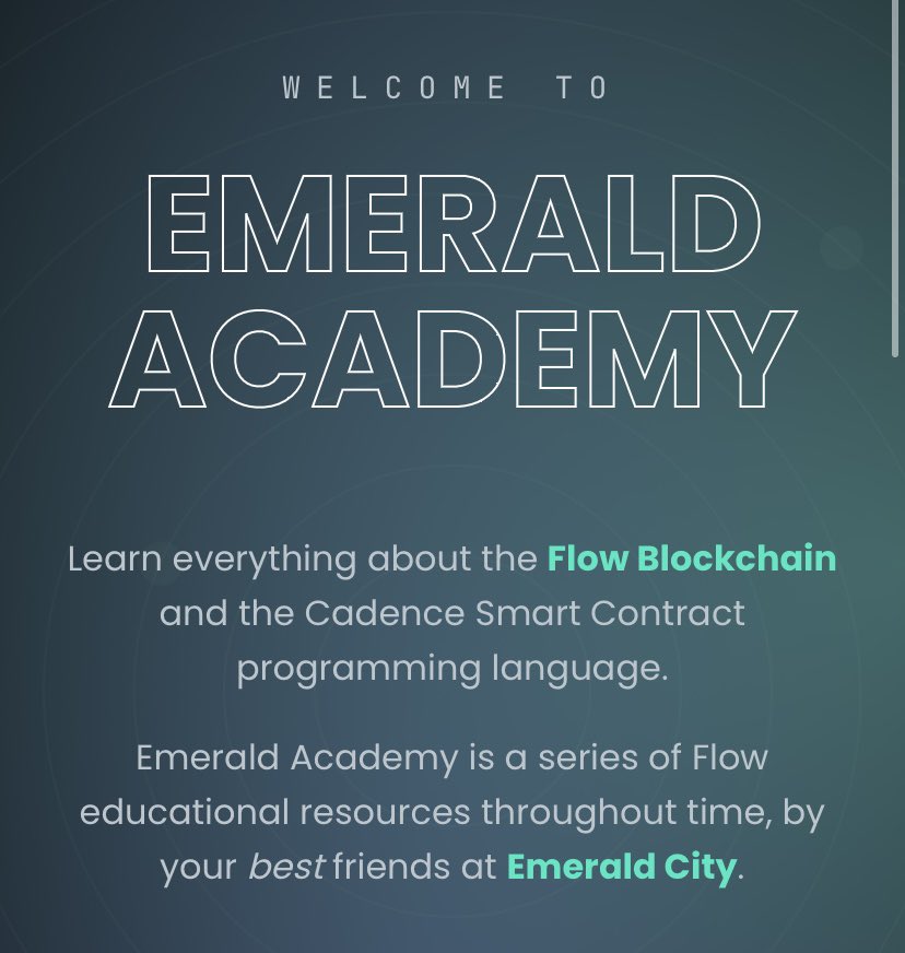 emerald_dao's tweet image. Our second bootcamp is starting on May 2nd. 
Get an introduction to Flow & Cadence. By the end of the bootcamp, you will have coded your own NFT Smart Contract. 
Check out the academy here: academy.ecdao.org
Sign up in discord: discord.gg/emeraldcity