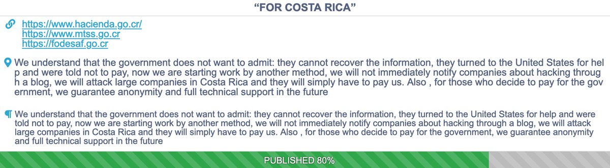 _venarix_'s tweet photo. #Conti changes tactics following the Costa Rican 🇨🇷government's decision to not pay the ransom 👇 https://t.co/ngTnnwPTRq