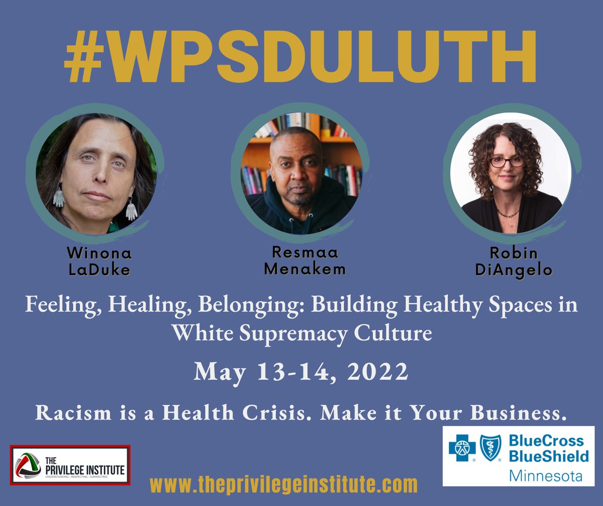got_privilege's tweet photo. Join racial justice activists, academics, and artists as we explore the pressing issues of our time. #WPSDuluth is about #action #belonging #antiracistwork #healing. Join us Registration is open: https://t.co/BoEdmsnULb. #MooreGoodTrouble #HealingSpaces https://t.co/QBOGEHbAfc